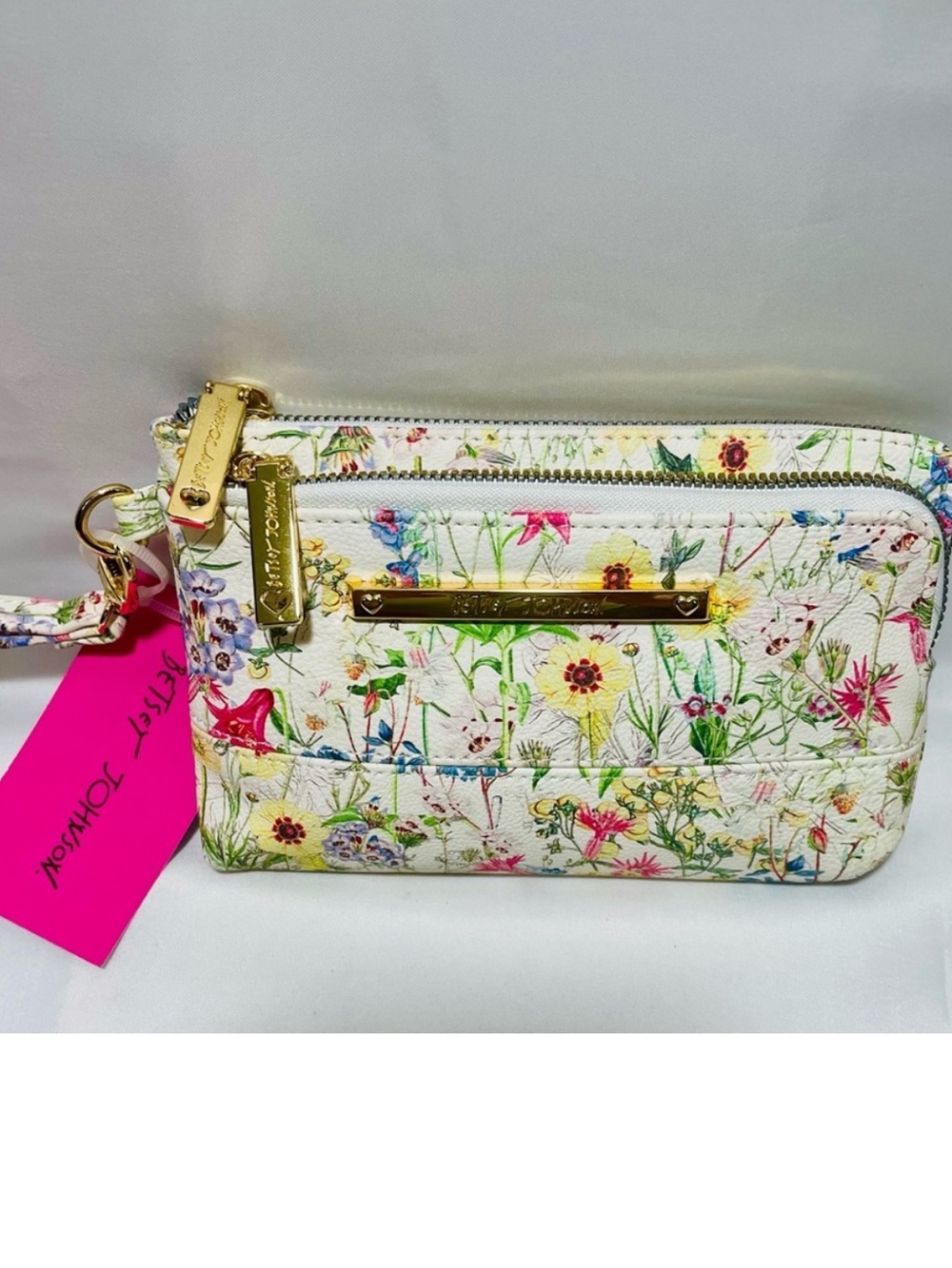Betsey Johnson floral double zip wristlet clutch NWT - Picture 3 of 16